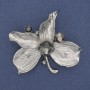 Brooch Pendant Leaf with Crystals Silver Metal 60x63mm+