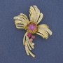 Brooch Pendant Accent with Golden Rhinestones Metal 70×52mm+