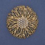 Brooch Pendant Accent with White Crystals in Gold-Tone Metal 61mm+