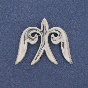  Brooch Pendant Swallow Silver-Coloured Metal 57x46mm+