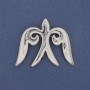  Brooch Pendant Swallow Silver-Coloured Metal 57x46mm+