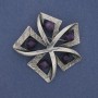 Brooch Accent Amethyst Silver-coloured Metal 60mm+