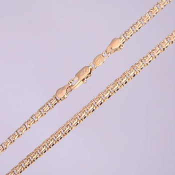 Xuping Cable Chain, Tank Link Weave, 5mm thick, 49–51cm length, 18k Plating
