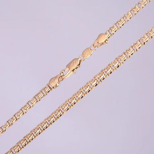 Xuping Cable Chain, Tank Link Weave, 5mm thick, 49–51cm length, 18k Plating