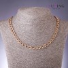 Xuping Chain, curved 'Diamond' weave, 7mm thickness, 51cm length, 18k gold plated