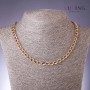 Xuping Chain, curved 'Diamond' weave, 7mm thickness, 51cm length, 18k gold plated