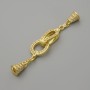 Pendant clasp - end fastener, metal colour gold, rhinestones, diameter 20×11mm ±, length 52mm ±