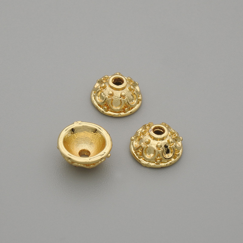 1 pc Cap for bead bead cap in gold colour, diameter 4.5×1 mm± hole, diameter 1.3 mm+