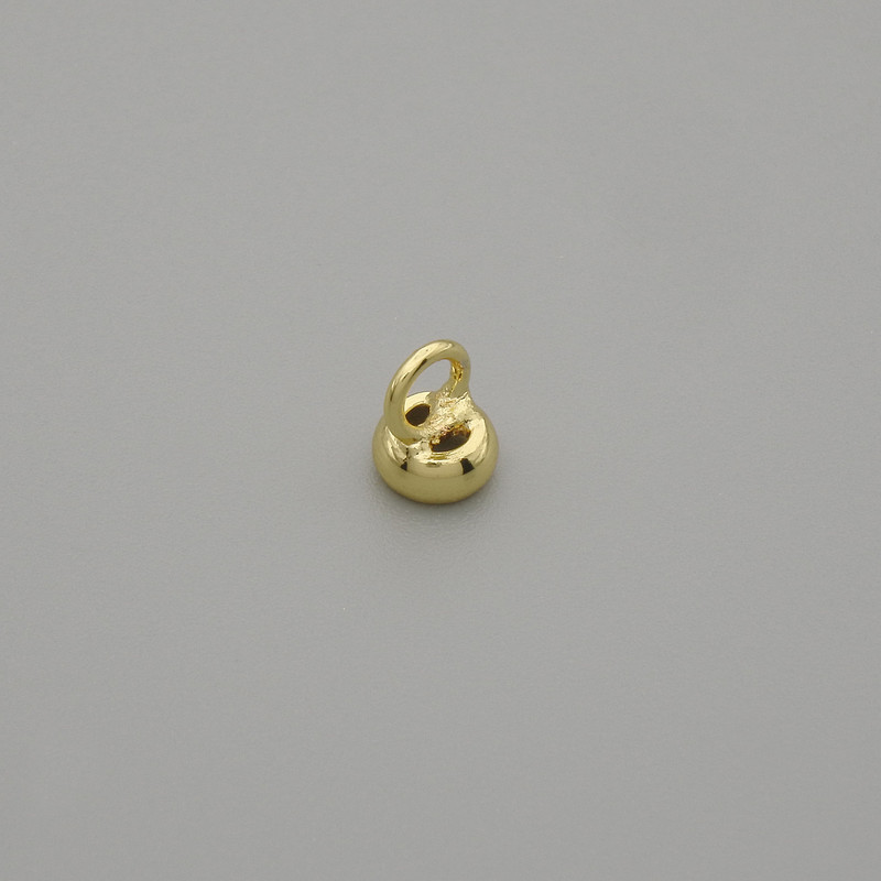 Price per 1pc. Findings end cap for bead, metal colour gold, diameter 4.5×1mm± hole diameter 2.5mm+