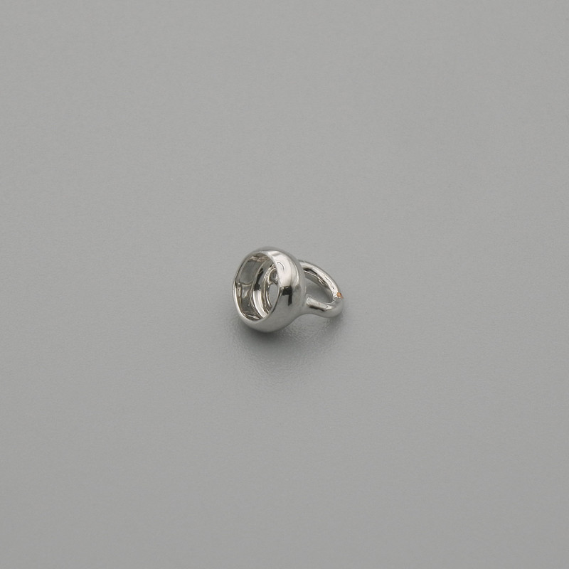 Price per 1 piece End cap cap for bead colour metal silver, diameter 4.5×1mm± hole, diameter 2.5mm±