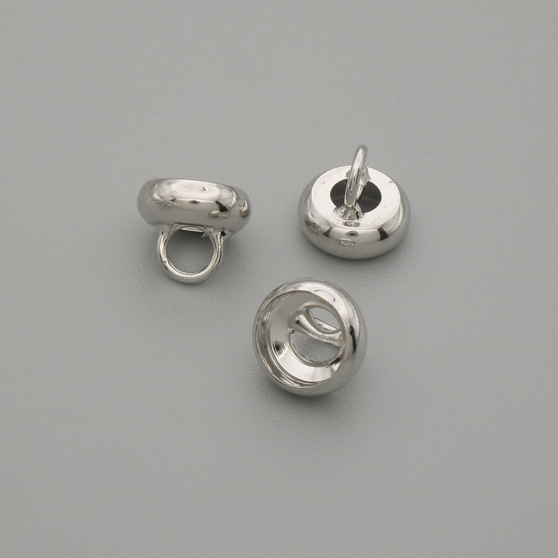 End Cap (Cap) for Bead, Jump Ring Cap, metal colour Silver, diameter 7×1 mm ± hole, diameter 3 mm+