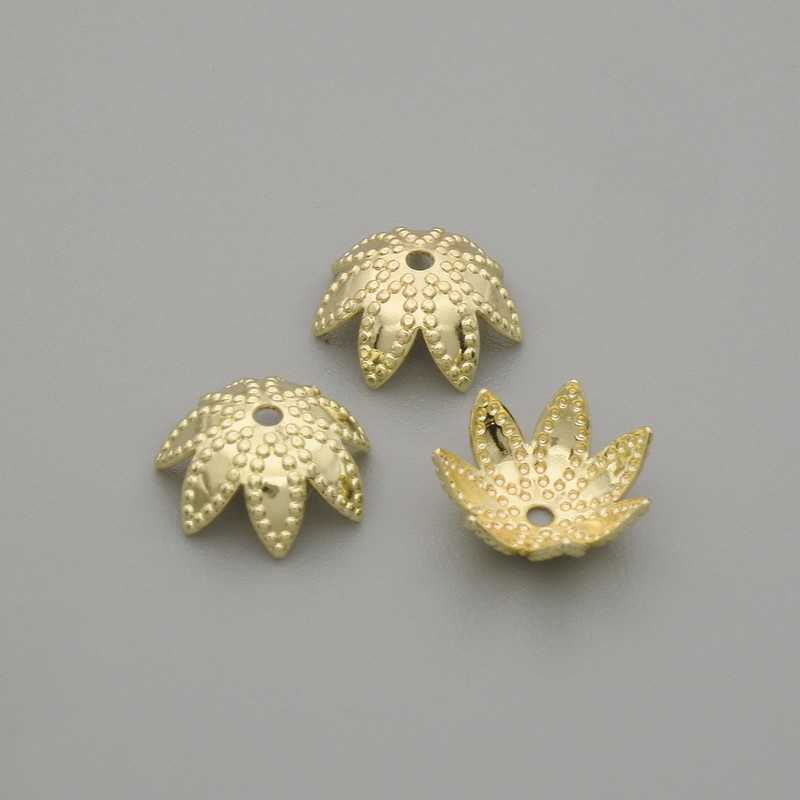 End cap for bead, metal colour gold, diameter 8.5mm±, hole diameter 0.8mm±, packaging 10 pcs