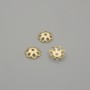End cap findings for bead, metal colour: gold, diameter 5.5mm±, hole diameter 0.7mm±, packaging 10pcs