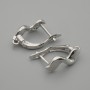 Earring posts for earrings, silver-toned metal 17x6mm± pair