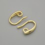 Earring posts in golden metal 14x2mm± pair