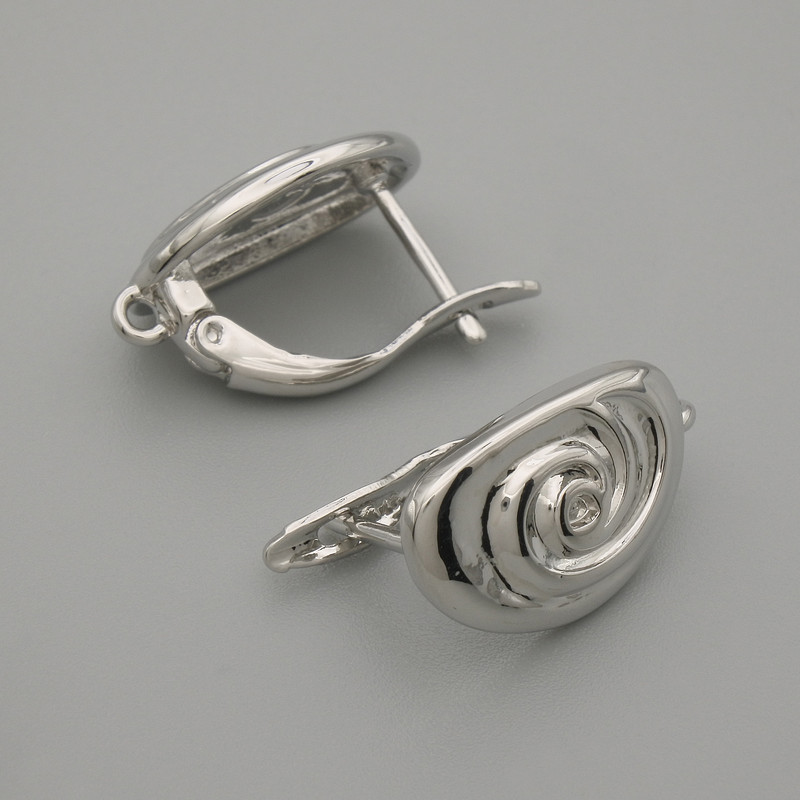 Earring posts in silver-toned metal 16.5×10 mm± pair