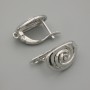 Earring posts in silver-toned metal 16.5×10 mm± pair