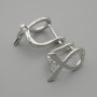 Earring posts, silver-toned metal, 16x11mm ± pair