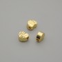 Bead finding with heart insert, metal colour gold, Ø 6×5 mm±, hole Ø 1.3 mm± per 1 piece