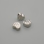 Bead Finding, Heart-shaped Inlay, Silver Colour Metal, 6×5mm± hole diameter 1.3mm± per piece
