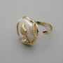 Baroque Pearl Stud in Golden Setting ~, diameter 22x20mm±, no rating