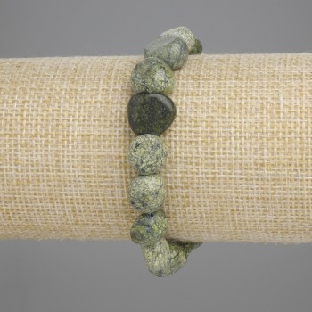 Serpentine Bead Bracelet, faceted, diameter 10-12×10-11, 5mm+-, length 18cm +- stretch