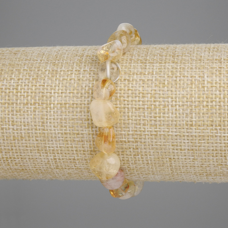 Bracelet Citrine tumbled, diameter 8-10×8-9, 5mm±, length 18cm± stretchy