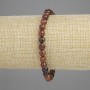 Bracelet Garnet Hessonite Faceted Bead, 6mm diameter, 18cm length ± stretch