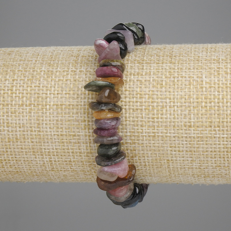 Bracelet Tourmaline Chip, diameter 7-13×2-7mm+-, length 18cm +- stretch