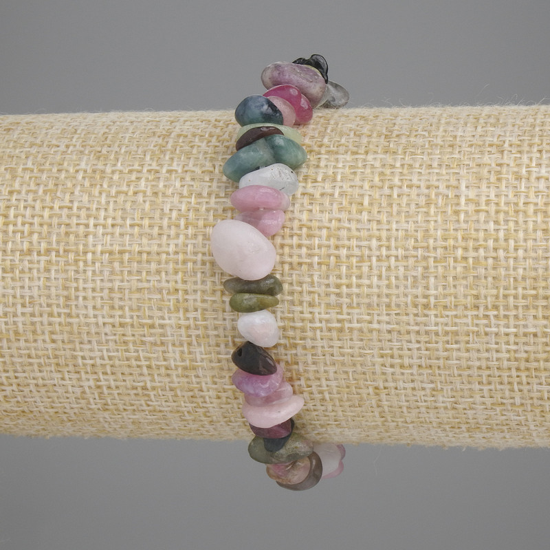 Bracelet Turmaline Chip, diameter 6-14×2-7mm+-, length 18cm +- stretch