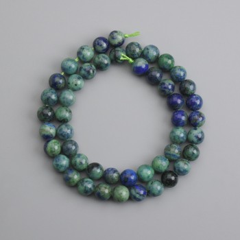 Azurite Beads Smooth Round 8mm, 37cm Length