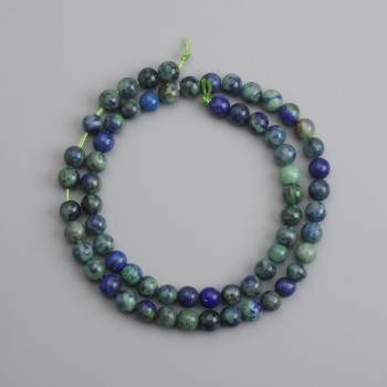 Azurite Beads smooth ball 6mm dia., thread length 38cm ±