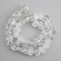 Mountain Crystal Beads, faceted, 13–15 mm diameter, 5×9–11 mm, ± length 38 cm