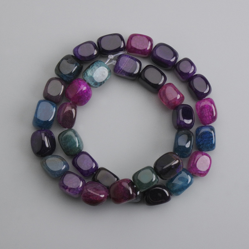 Agate Beads Brick-shaped, diameter 11-13×9, 5mm+-, thread length 38cm +