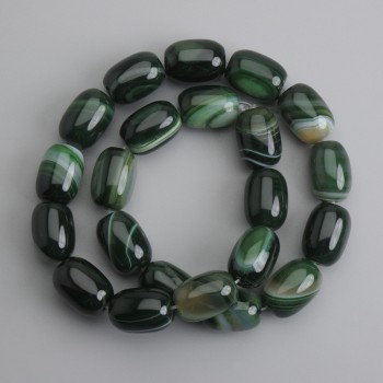 Agate Barilo Beads, diameter 18×12 mm, 5-13 mm±, thread length 39 cm ±