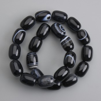 Agate Barilo Beads, 17-17.5x12-13mm, length 39cm +