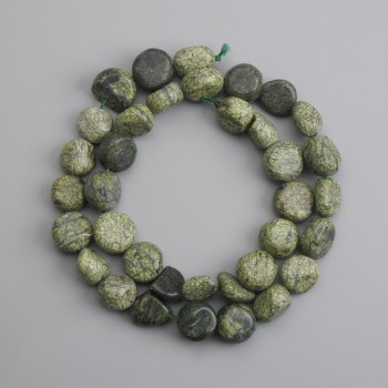 Serpentine Beads, ogive-cut, diameter 9-13×10-12mm, length 37cm +