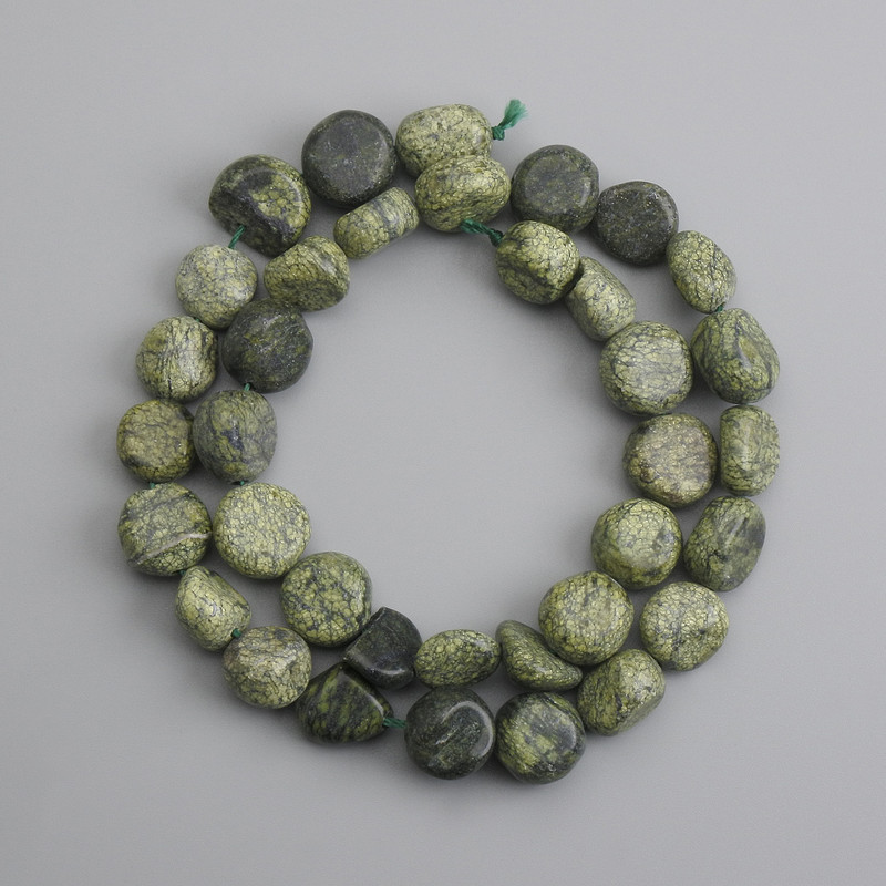 Serpentine Beads, ogive-cut, diameter 9-13×10-12mm, length 37cm +