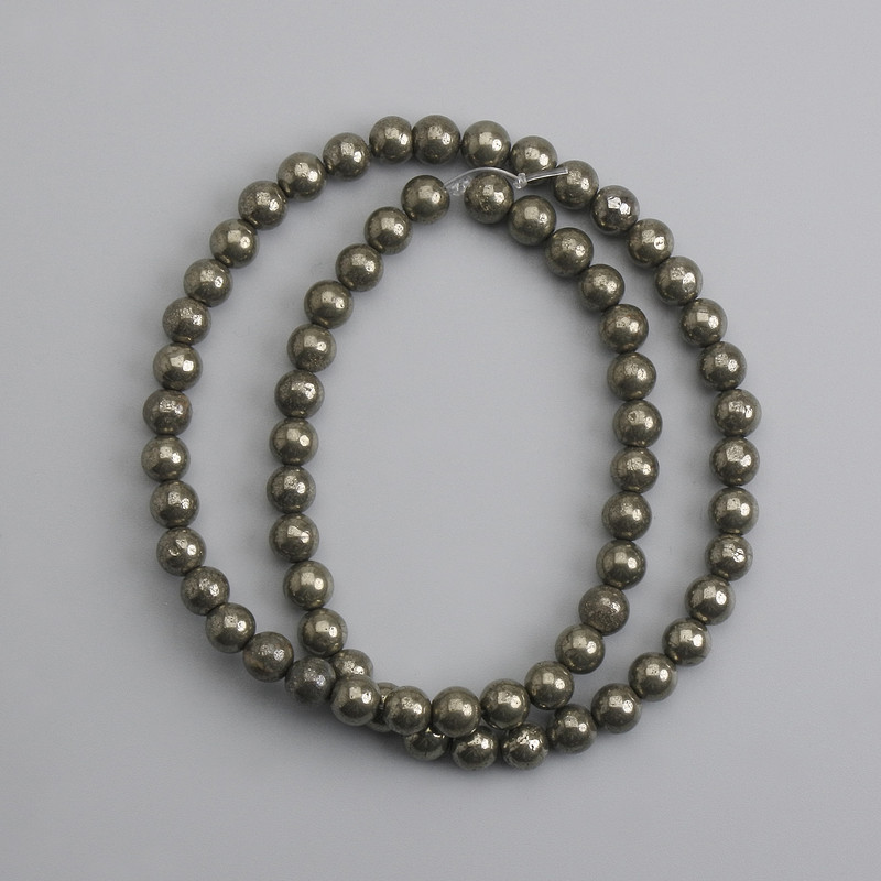 Pyrite Beads Smooth Ball 6mm Diameter, 38cm Length