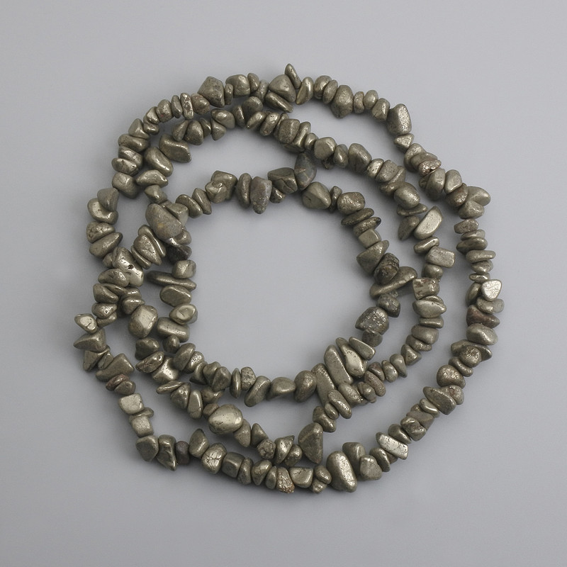 Pyrite Chip Beads, 5-10×3-6mm, 76 cm length +