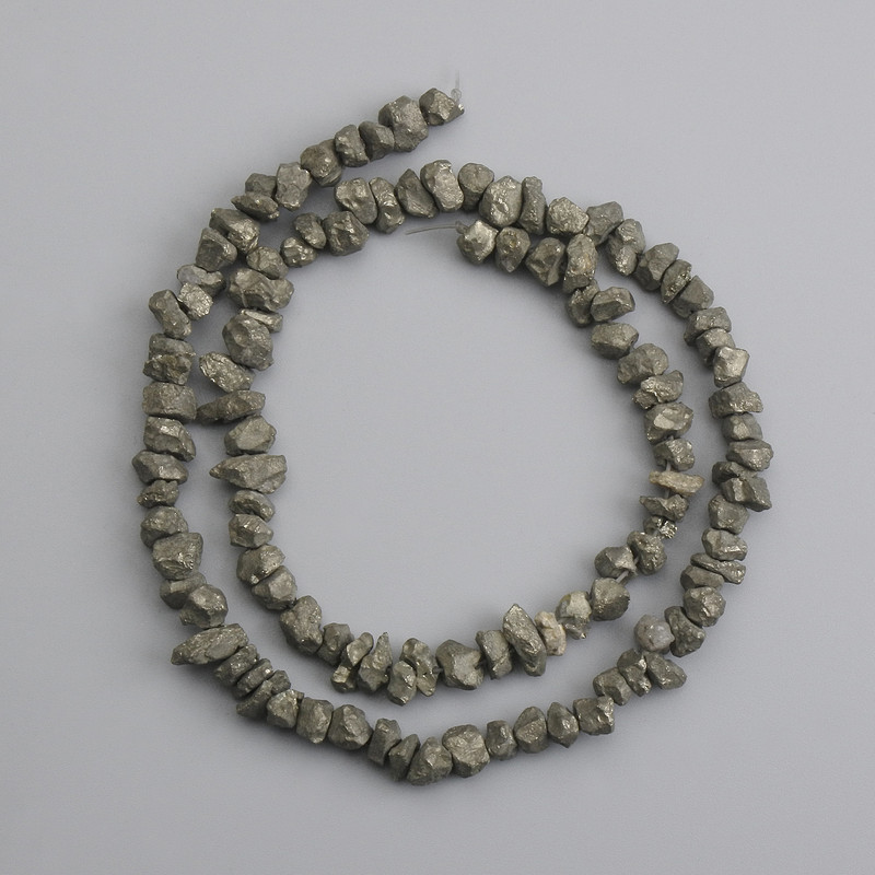Pyrite Rough Chip Beads, diameter 4–6×3–7mm, length 40cm