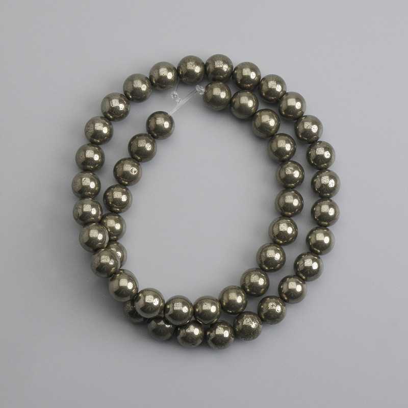 Pyrite Beads Smooth Sphere 8mm Ø, 37cm Length