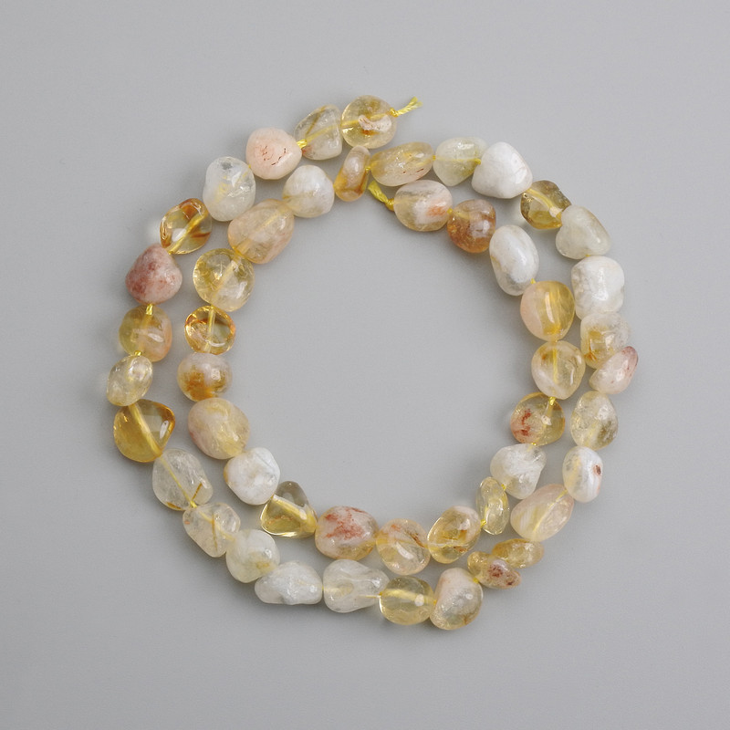 Citrine Faceted Beads, diameter 8-10×8-9 mm, length 40 cm +