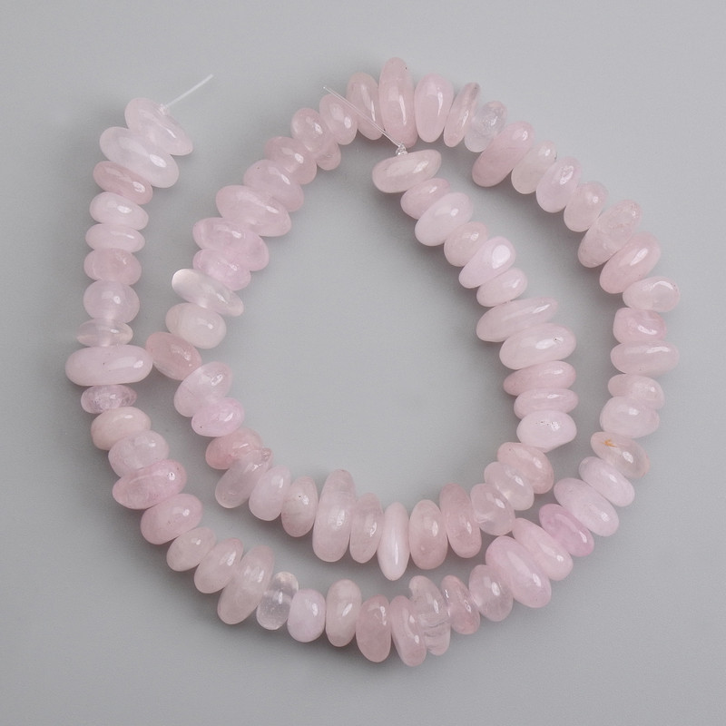 Pink Rose Quartz Tumbled Beads 8–14 mm, 40 cm on a thread