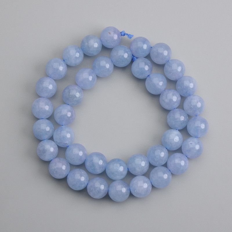 Aquamarine Beads Smooth Round 10mm, 38cm length