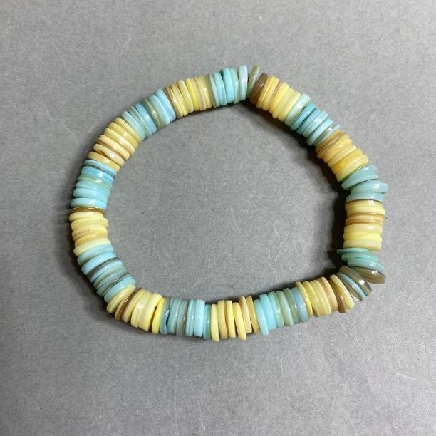 Bracelet with Seashell Scarface Rondelle, diameter 8×2mm ±, length 18cm ± stretch