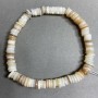 Bracelet with Cowrie Shells Skarfka Rondelle, diameter 6×1.5mm, flexible 18cm+ stretch