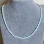 Necklace made of natural Mother-of-P Pearl smooth rondelle, diameter 4x2 mm±, length 45 cm± with clasp
