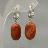 Earrings - Porous coral oval, diameter 18×11mm ±, length 35mm ±