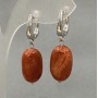 Earrings - Porous coral oval, diameter 18×11mm ±, length 35mm ±